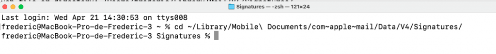 signature html terminal